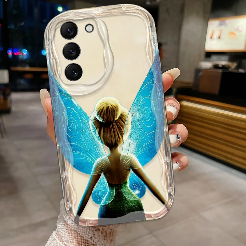 Cartoon Disney Tinker Bell Phone Case For S21 S23 S24 Ultra Plus FE A55 A35 A25 A05S A54 A53 A52 A33 A32 Wave Oil Cover