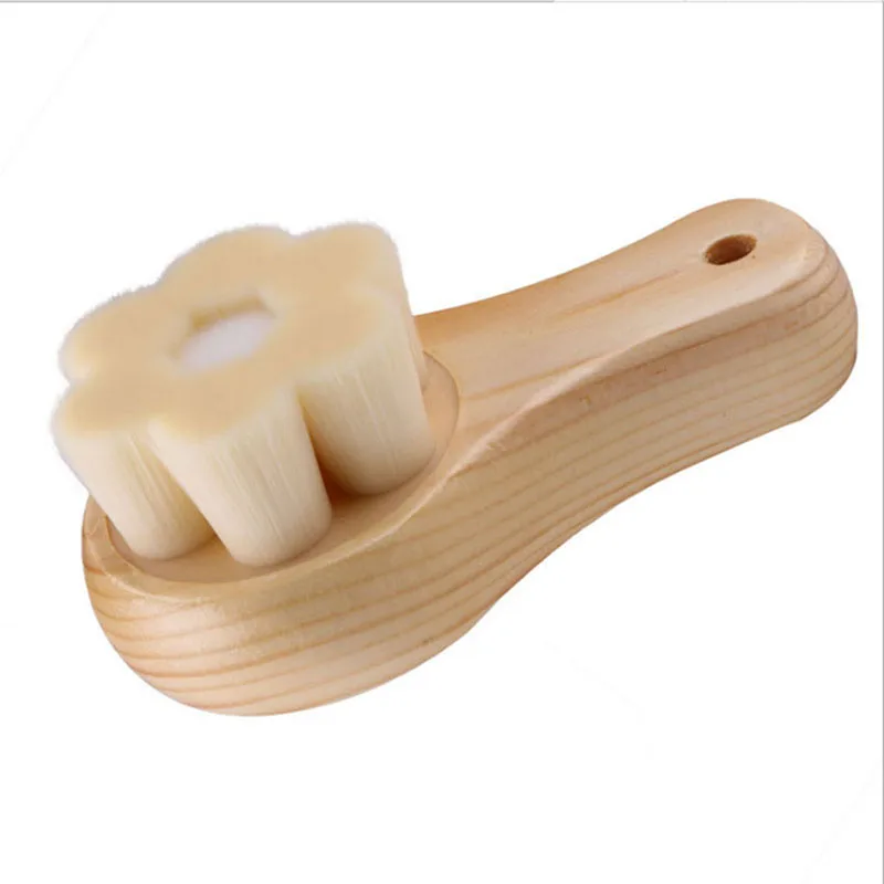 Wooden Handle Facial Cleansing Brush Beauty Tools Soft Hair Manual Face Brush Cleaning Face Brushes Beauty Skin Care Tool