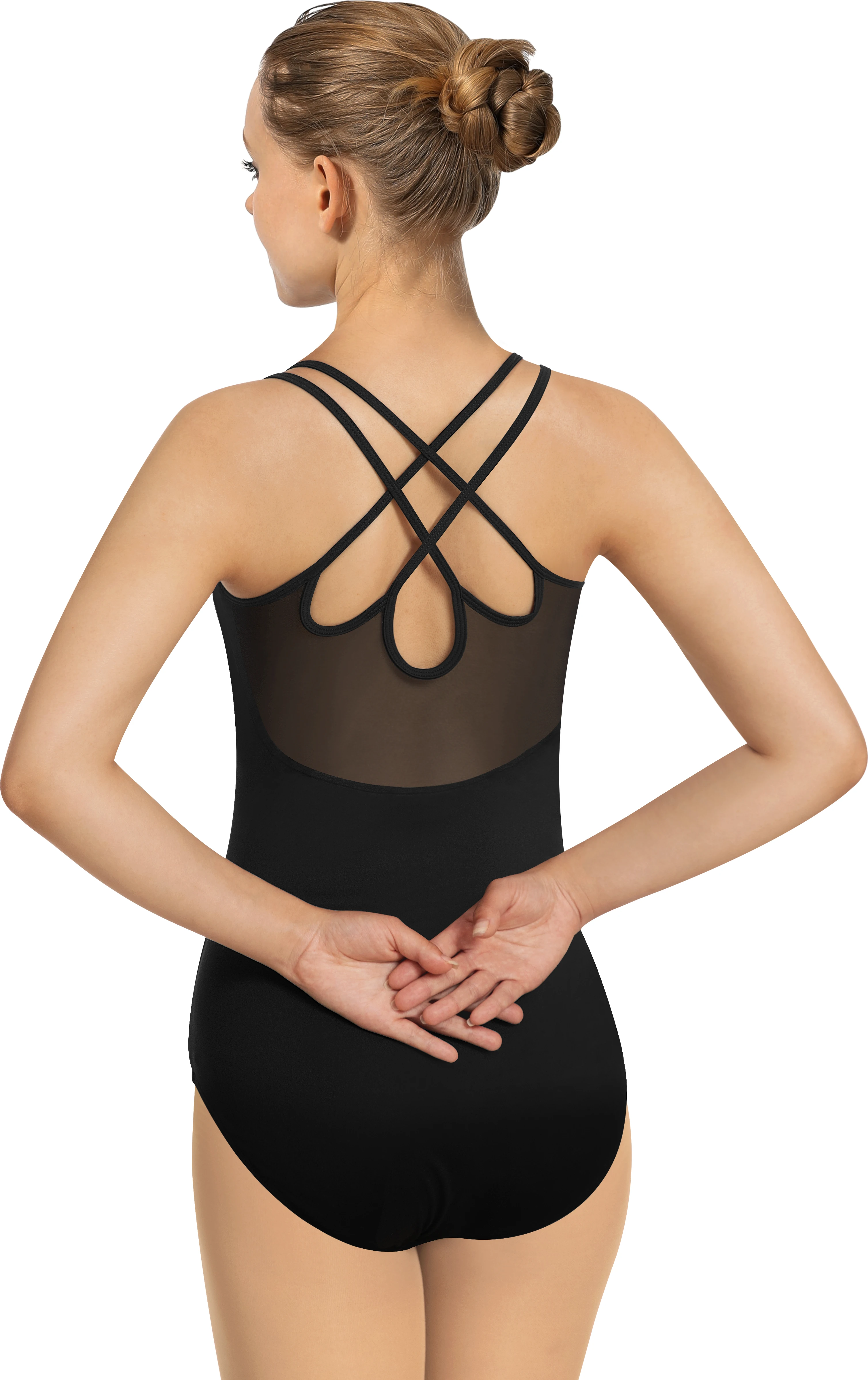 Dance Leotard for Women Camisole Ballet Wear,Double Straps with Mesh Back,Chest Padded