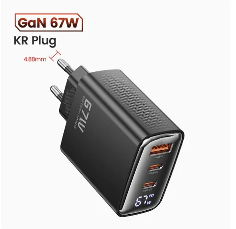 Toocki 67W GaN Зарядное устройство с дисплеем Quick Charge для ноутбуков — пример использования