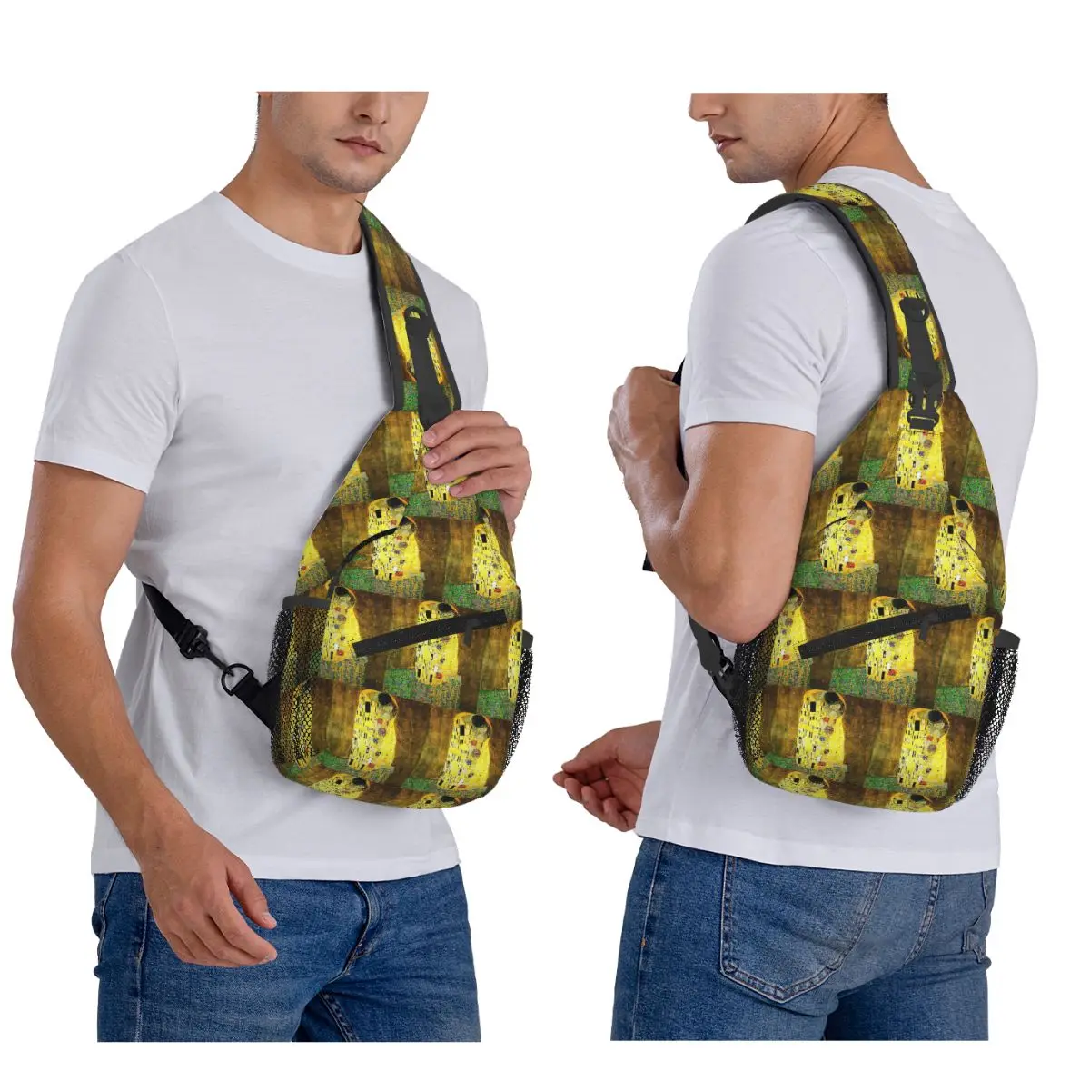 

Нагрудная сумка The Kiss By Gustav Klimt, мужской рюкзак через плечо, нагрудная сумка, дорожный походный рюкзак, сумка на плечо