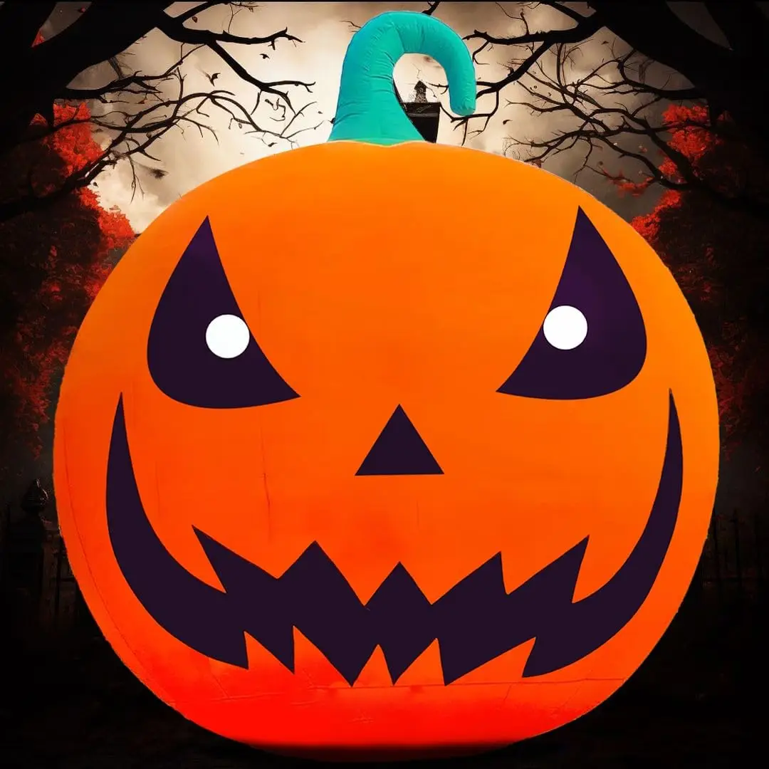 Halloween Inflatable Pumpkin Decorations 15FT with 750W Air Blower LED Lights 300D Oxford Yard Decorations for Outdoor Holiday