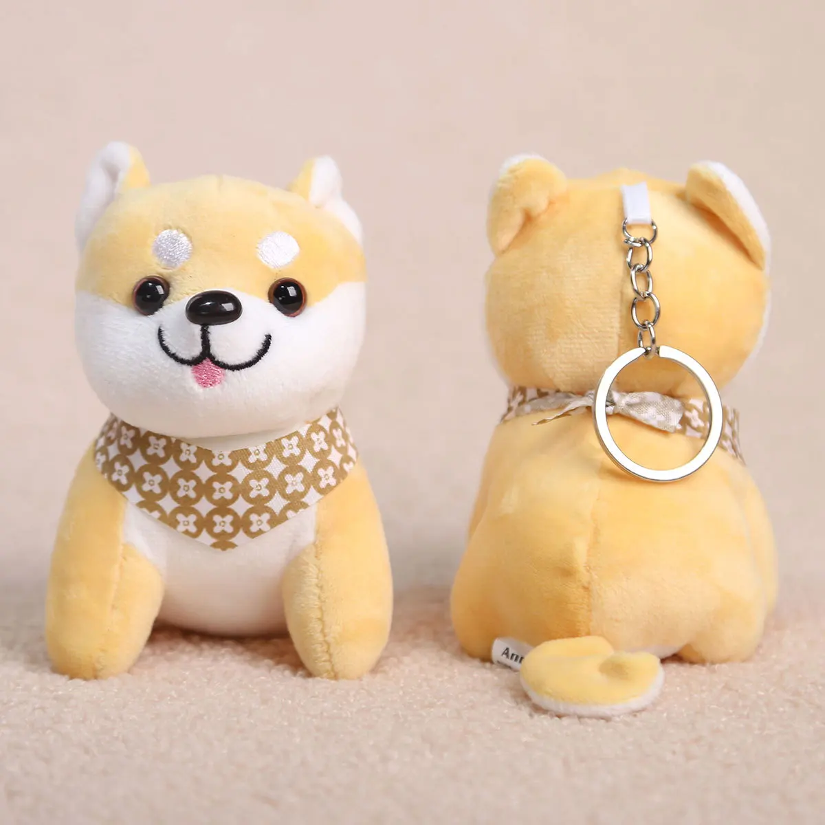 Cartoon Shiba Inu Plüsch Puppe Schlüsselanhänger Lebensechte Tier Welpen Plüsch Puppe Kreative Rucksack Dekoration Anhänger Nettes Geburtstagsgeschenk