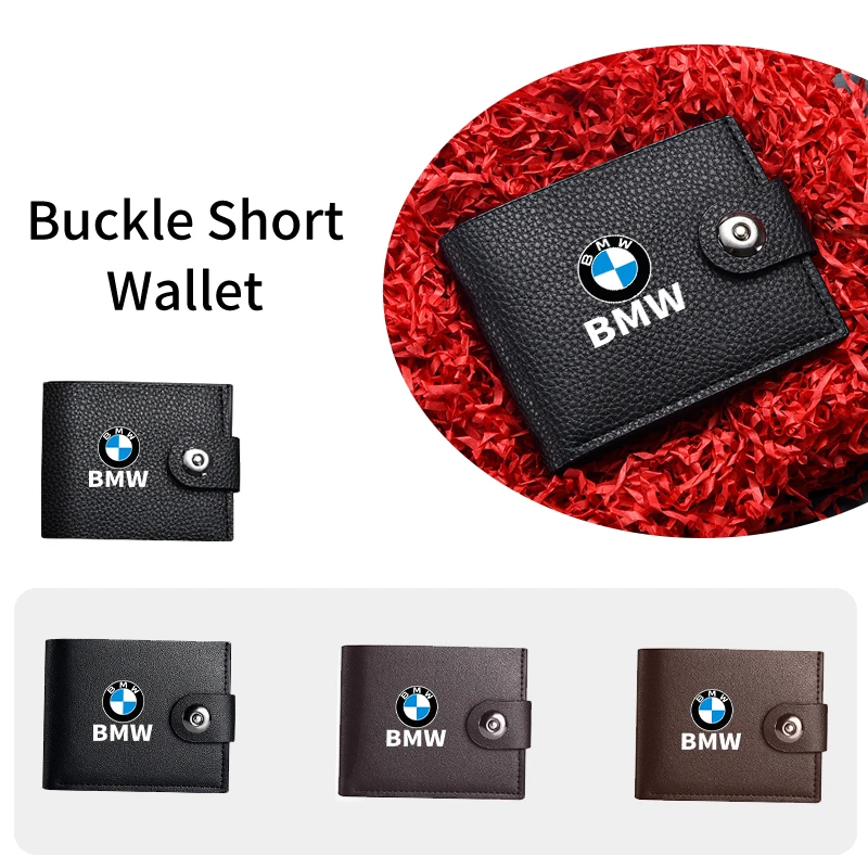 Car Leather Men\'s Wallet Coin ID Credit Card Holder For BMW E87 E90 E60 I01 F25 F26 F44 F45 E36 E34 E39 F01 E70 E53 F10 F30 F20