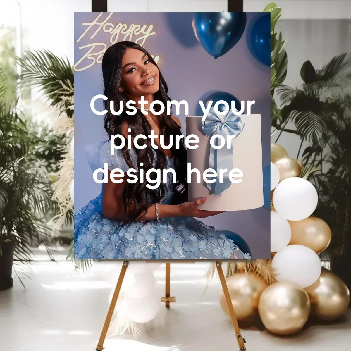 Custom PVC photo welcome sign—personalized for parties and DIY entrance signage—suitable for various occasions.