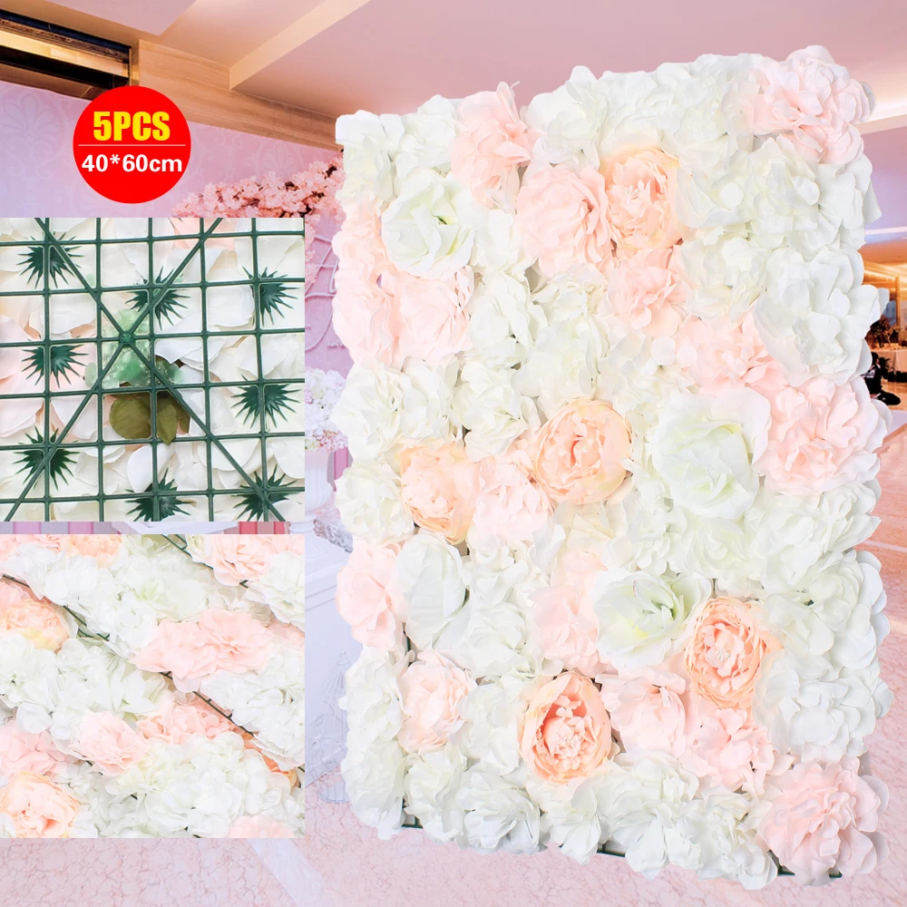 Flower Wall Panel - 5Pcs 60x40cm Artificial Flower Wall Panel