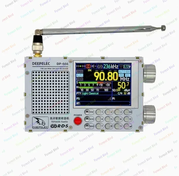 2.8 inch IPS LCD DP-666 TEF6686 Radio High Sensitivity Full Band FM AM LW MW SW Shortwave ESP32 RDS