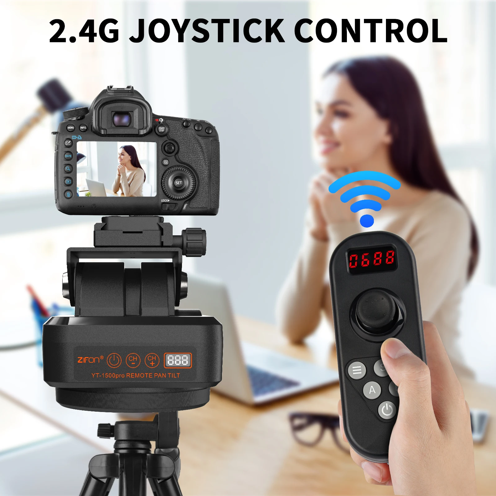 ZIFON YT 1500 Pro التحكم عن بعد عموم إمالة بمحركات ترايبود رئيس دوران كهربائي بانورامي رئيس ماكس تحميل 2.2 كجم مقاوم للماء