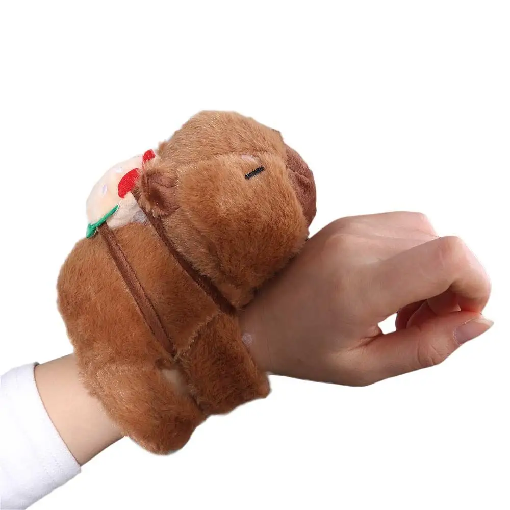

Capybara Rodent Slap Bracelet Series Pink Capybara Wrist Style Doll Slap Bracelet Soft Simulation Capybara Wrist Band