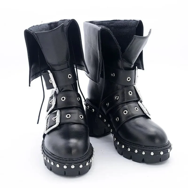 2025 11 유니 블랙 게임 니케 승리의 여신 코스프레 부츠 할로윈 카니발 소품 PU 신발 맞춤 제작