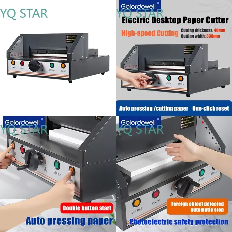 New Desktop Electric Paper Cutter for WD-330H 330mm Cutting Length 320mm Max Working Width 110V 220V Office Craft Cutting