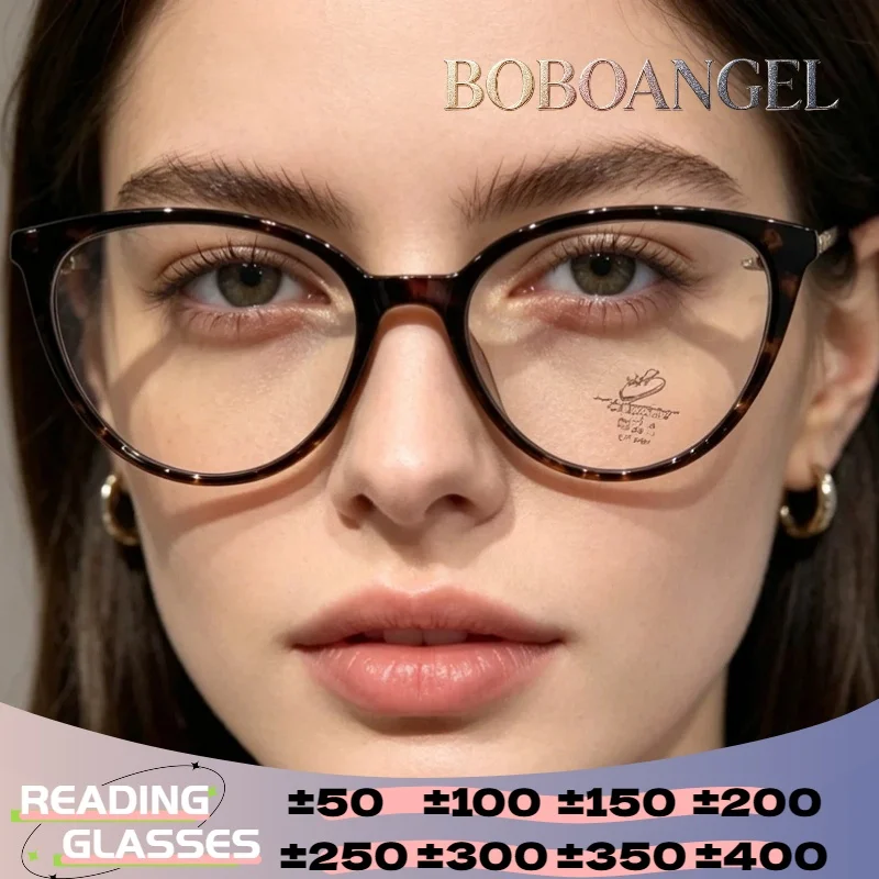 

Очки для чтения BOBOANGEL Crystal Clear Gray Cat Eye, женские, высококачественные, с диоптриями, с индивидуальной оправой