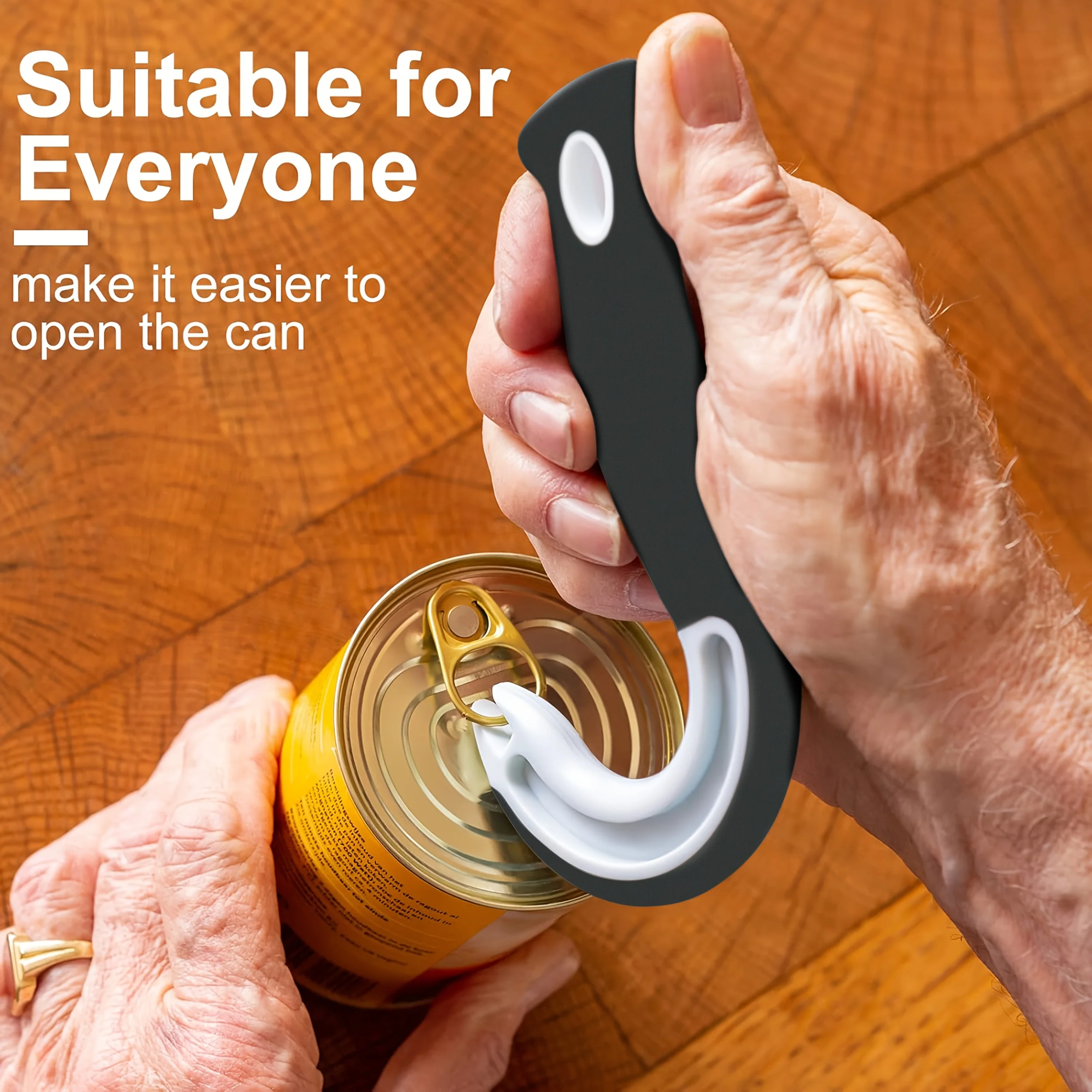 New Curved Ergonomic Can Opener Durable Plastic Easy To Hold Lid Remover Kitchen Restaurant Accessory Christmas Party Present
