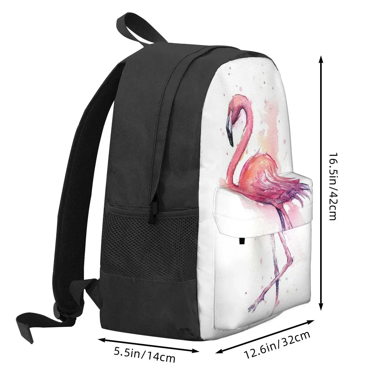 Pink Flamingo Watercolor Tropical Bird Backpacks Boys Girls Bookbag Children School Bags Rucksack Laptop Rucksack Shoulder Bag