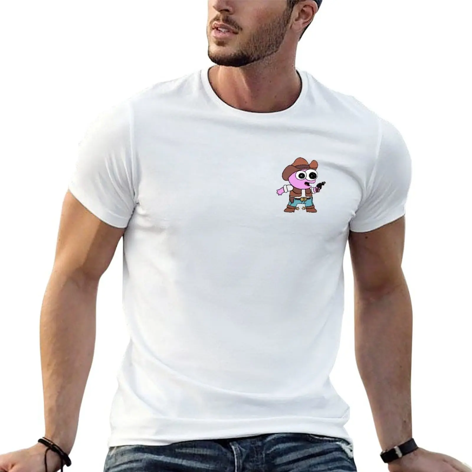 

Smiling Friends Cowboy Pim Pattern - Adult Swim T-Shirt t shirt man casual printed t shirts for man anime tshirt T-shirt