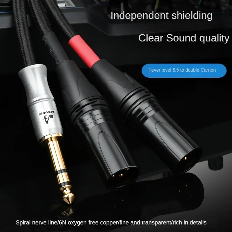 Hifi 6.5 to 2xlr Aduio Cable High Quality 6N OFC 6.5mm to Dual XLR Cable Mixer Speaker 1/4 Inch TRS Y Splitter Shielded Cords