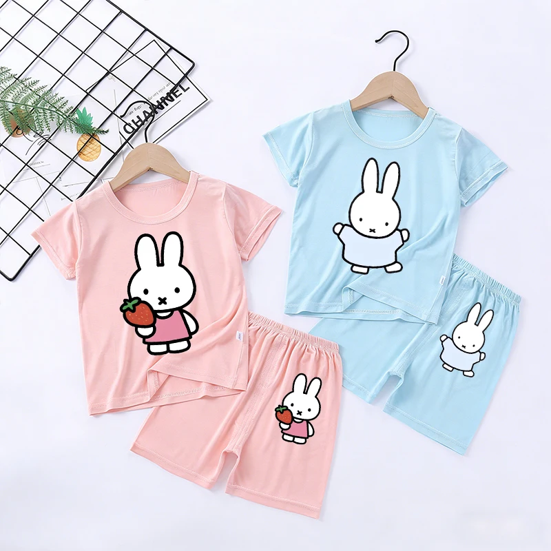 

Miffys Girl Boy Pyjamas Set Cartoon Sleepwear Children Short Sleeves Shorts Kids Kawaii Pajamas Summer Clothes Home Wear Gift