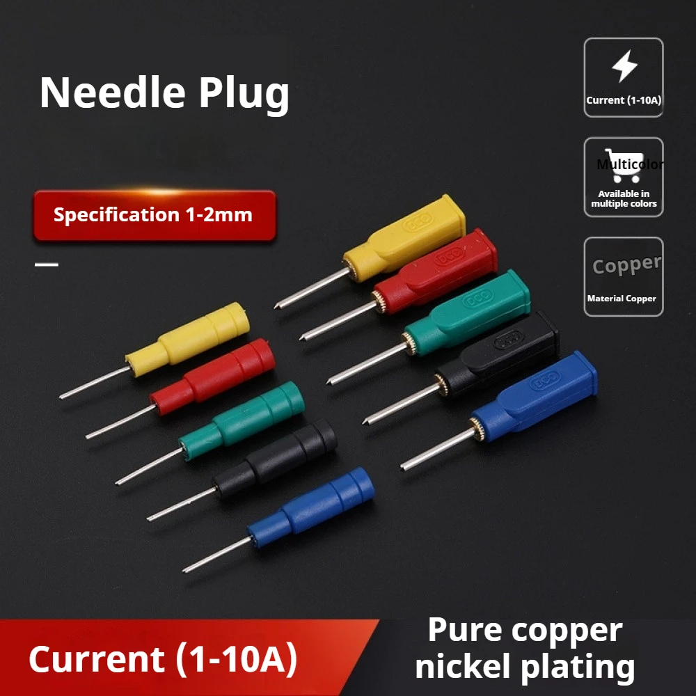 

5PCS 5A/10A 1mm/2mm Pin Plug to 4mm Banana Jack for Testing Banana Plug Power Test Line Accessories Power Terminal Test Pin Plug