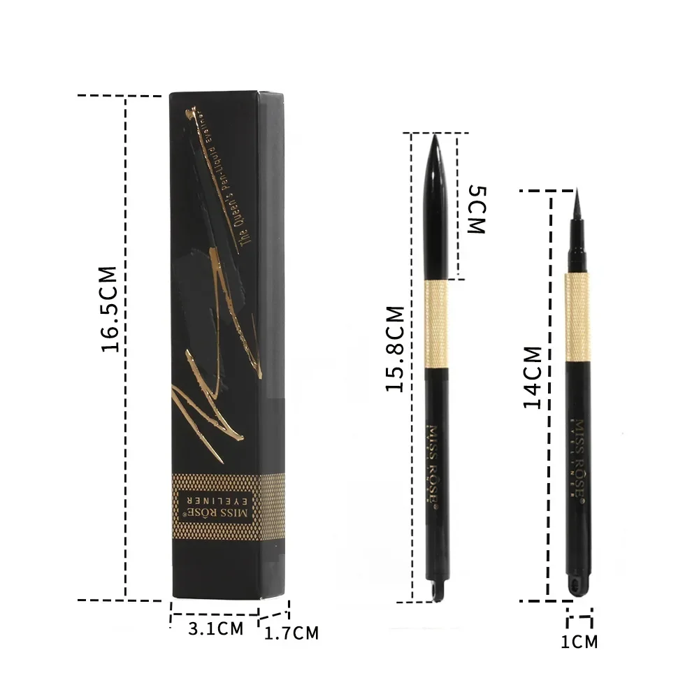 Miss Rose Natural Long-lasting Easy Color Eyeliner Black Pencil Waterproof Non-smudge Quick-drying Matte Liquid Eyleliner Pen