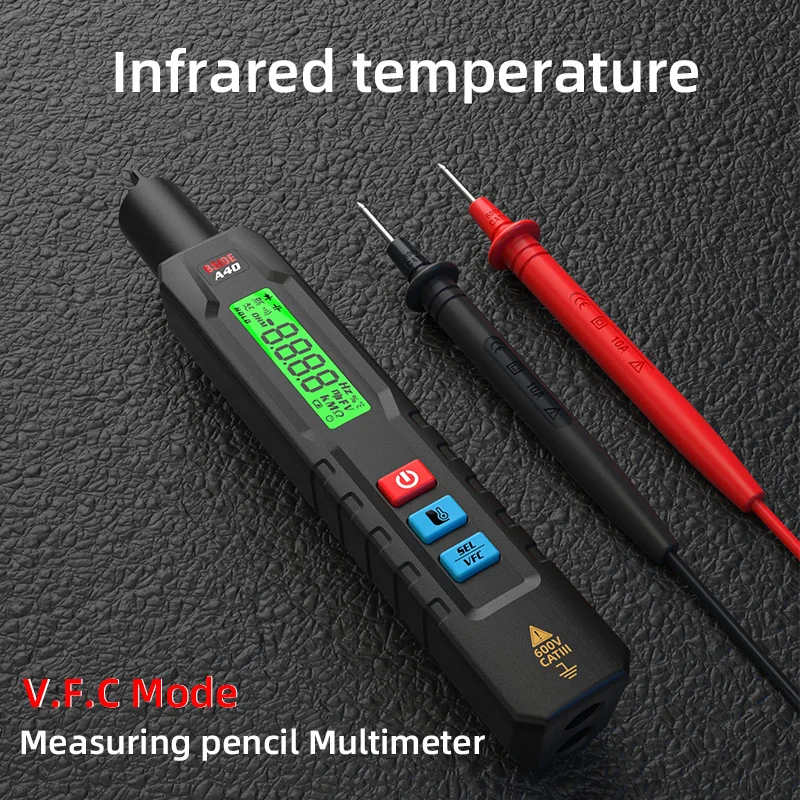 BSIDE Thermometer Digital Multimeter Auto Intelligent Sensor Pen Tester DC AC Voltage Ohm Hz NonContact Voltage Meter Multimetre