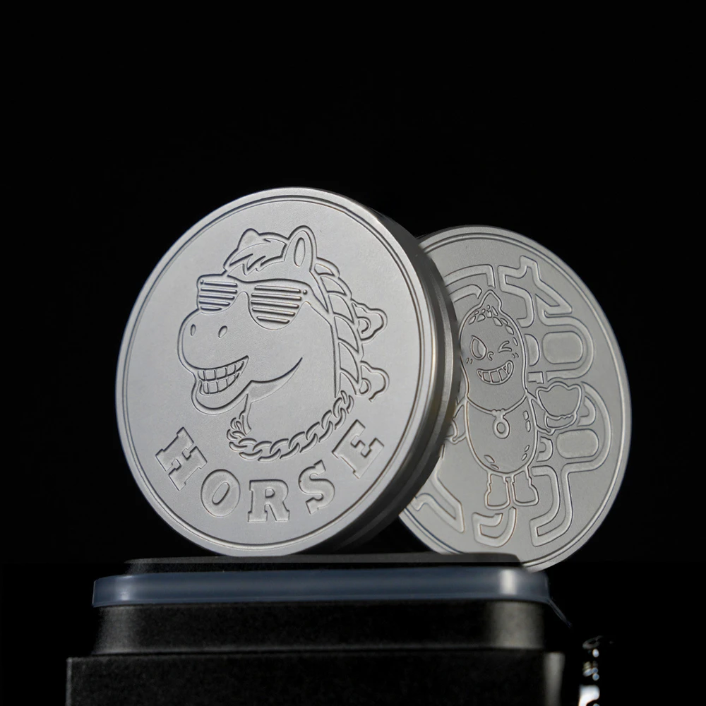 HORSE EDC Stainless Steel PEEK Haptic Coin Stress Relief Toy Fidget Toys For Adults Haptic Coin Anxiety Relief Gadgets