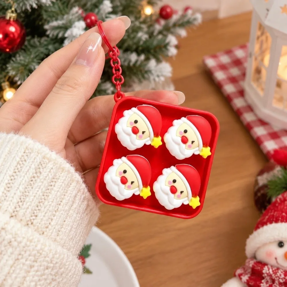 4-Tasten-Weihnachts-Tastatur-Schlüsselanhänger, tragbar, leicht, Mini-Tastatur-Anhänger, Weihnachtsmuster, dekorativ – Detail 3