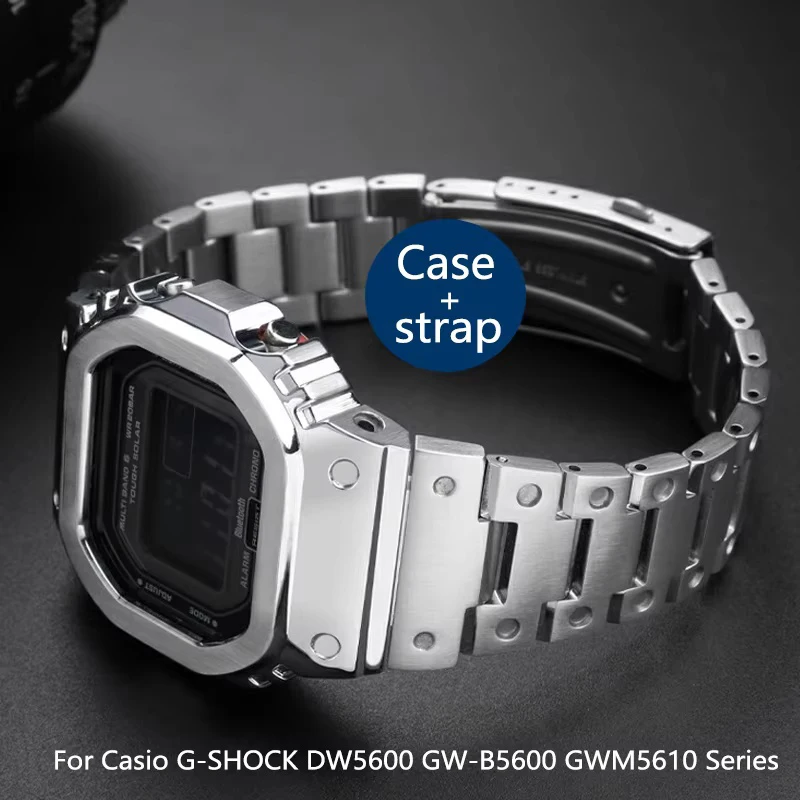 

Модифицированный костюмный ремешок для часов Casio G-SHOCK DW5600 GW-B5600 GWM5610, серия, корпус из нержавеющей стали с металлическим безелем + ремонт ремешка