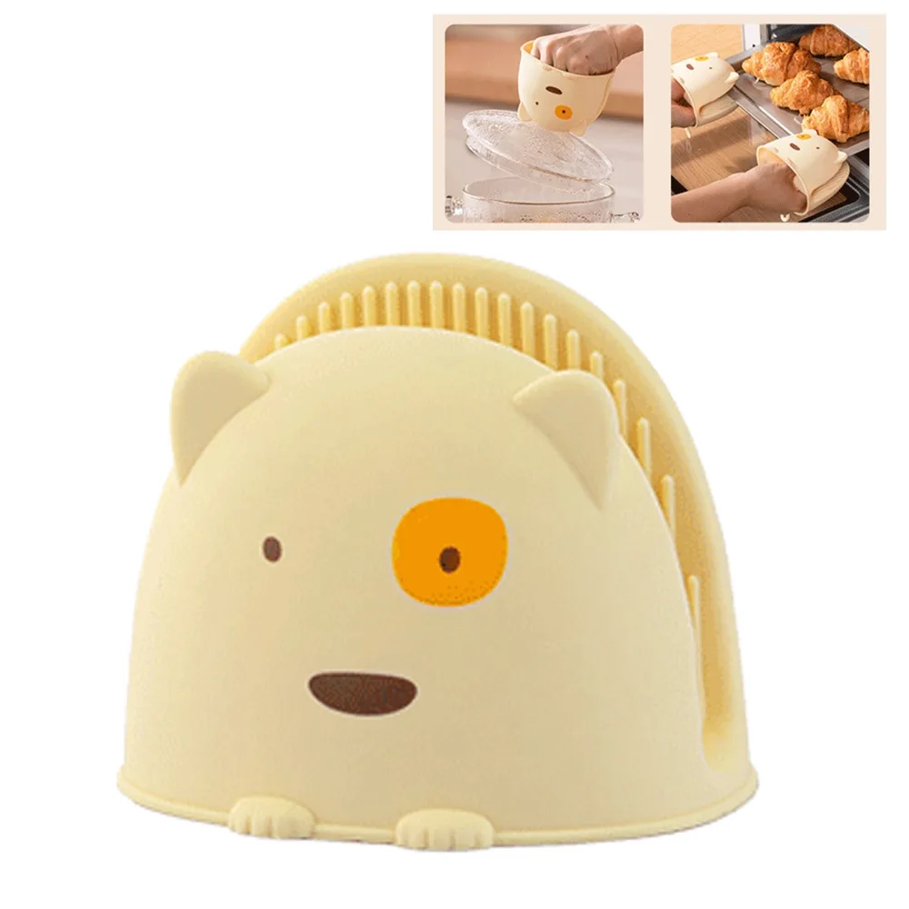 2pcs Silicone Silicone Oven Mitts Non-Slip Grip Heat Resistant Pot Holder Gloves Soft Quilted Liner Pinch Design