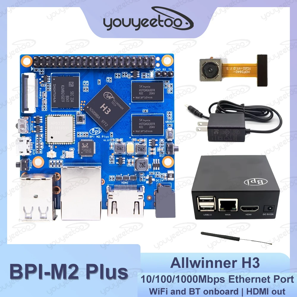 

Banana Pi BPI M2 Plus Allwinner H3 1GB SDRAM BPI-M2+ HDMI Out WiFi BT CSI Android Ubuntu Debian Compatible Single Board Computer