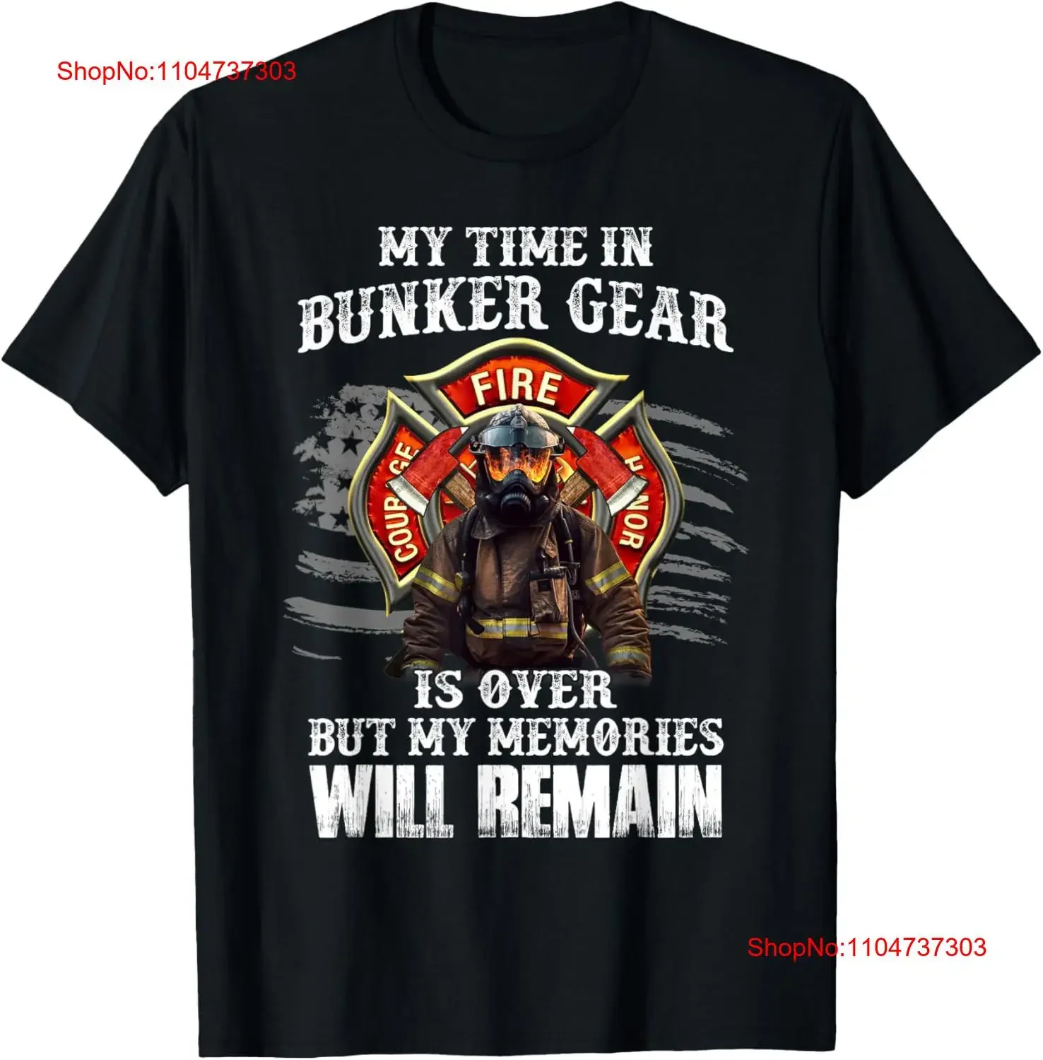 

My time in bunker gear is over memories will remain Fire T Shirt vintage Washed graphic Breathable Top For Everyday Wear