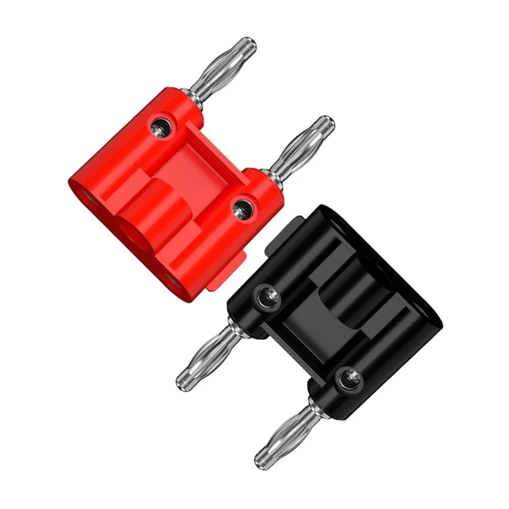2PCS 4mm Parallel Lantern Type Banana Plug Screw Fixed Non‑Soldering Nickel Gold Plated 30Vac‑60Vdc Max 32A Terminal Connector