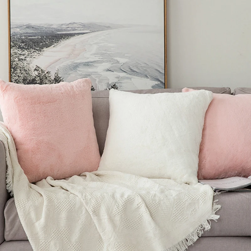 Soft Plush Cushion Cover 45x45cm Throw Pillow Cover For Couch Sofa Home Decorative Pillowcase New Fashionable housse de coussin