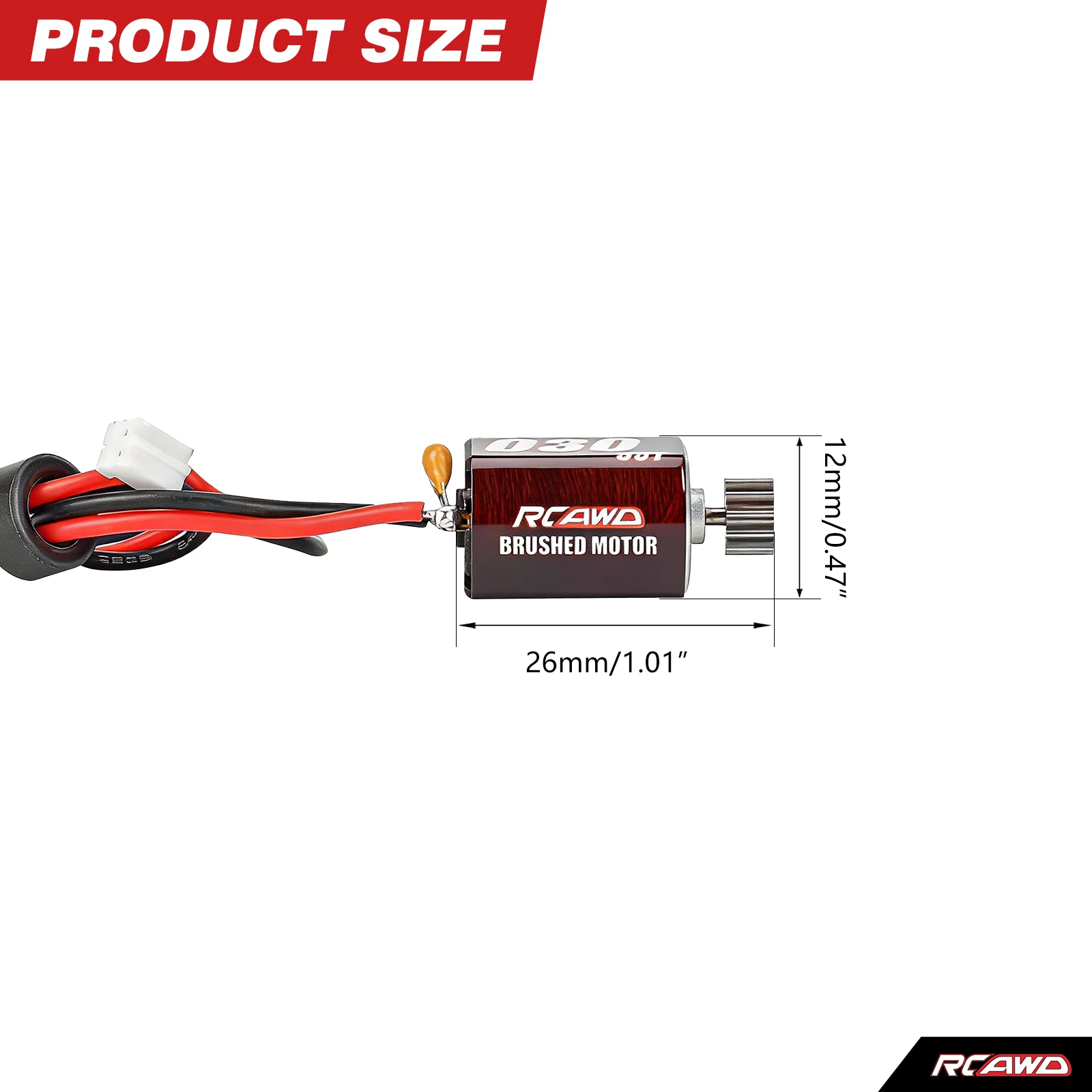 RCAWD for Micro-B 55T High Speed Motor with Motor Mount & 36T Gear for Losi 1/24 Micro-B LOS00007 1/28 Micro-T LOS-1392 Upgrades