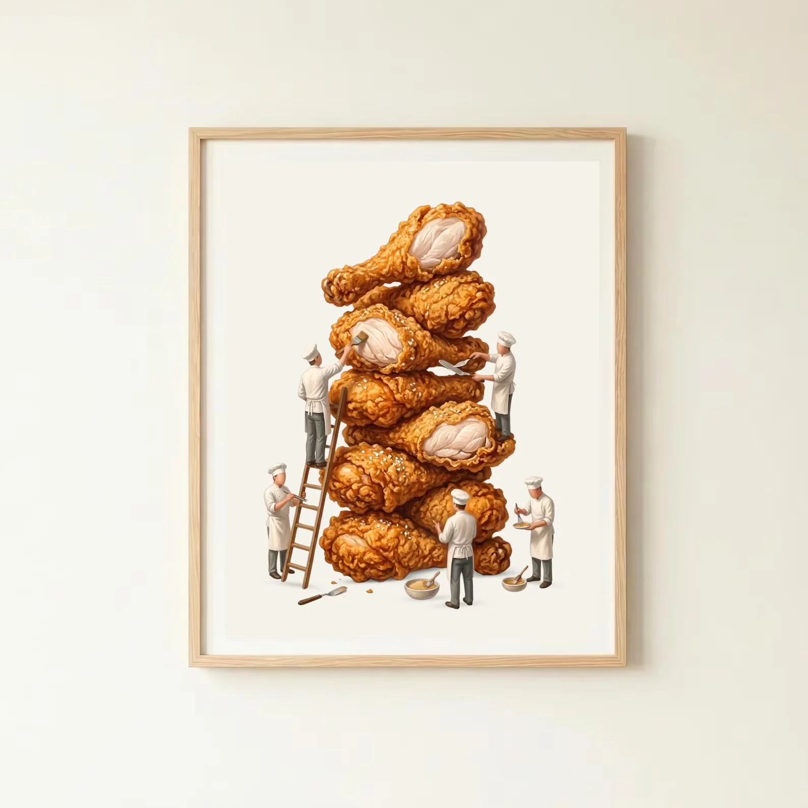 Fried Chicken Wall Art | Dining Room Poster | Chicken Print | Unique Wall Art