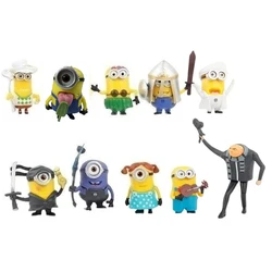 Capsule toys 10Pcs/Set Miniones Kevin Bob Gru 3D Eye Despicable Miniones with weapon Action Figures Toys for kids Xmas Gifts