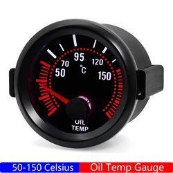 Custom 52mm Oil Temperature Gauge+Sensor 1/8NPT Oil Temp Meter for Petrol Racing Car 12V Smoke Lens 50~150℃ Oil Temp Indicator