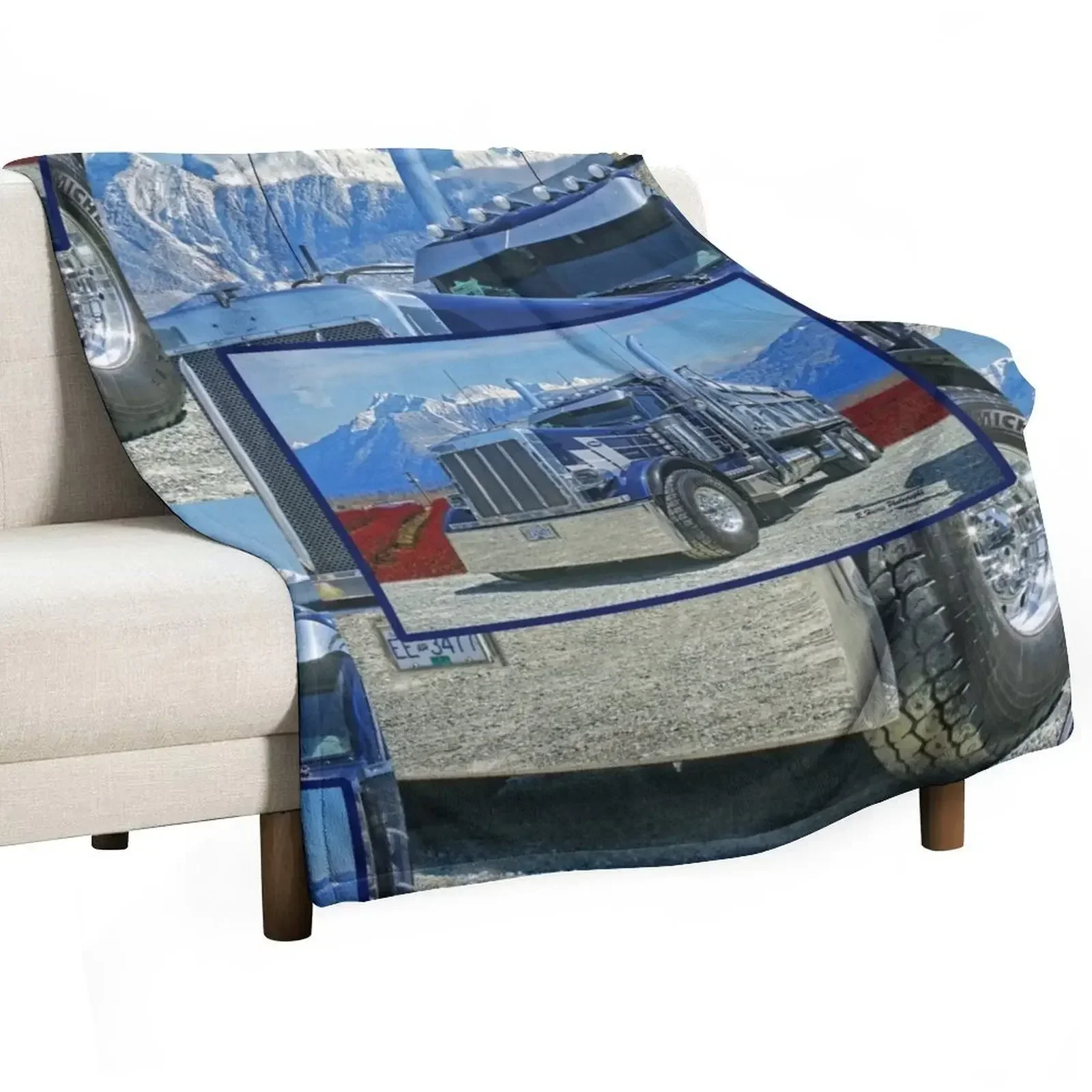 Peterbilt Dumptruck Throw Blanket Luxury Designer Decorative Sofas warm for winter Blankets