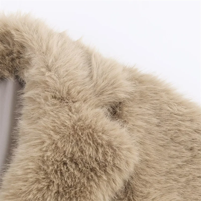 سترة قصيرة أنيقة غير رسمية ذات تأثير من الفرو الصناعي نمط شارع العليا لخريف وشتاء 2025 مجموعة جديدة #6