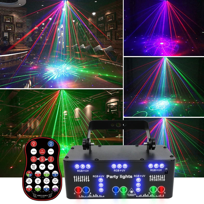 21eyes UV Laser Projector RGB Color Light Effect DMX Control Party Disco Dance Floor Atmosphere Suitable for Music Festivals DJ