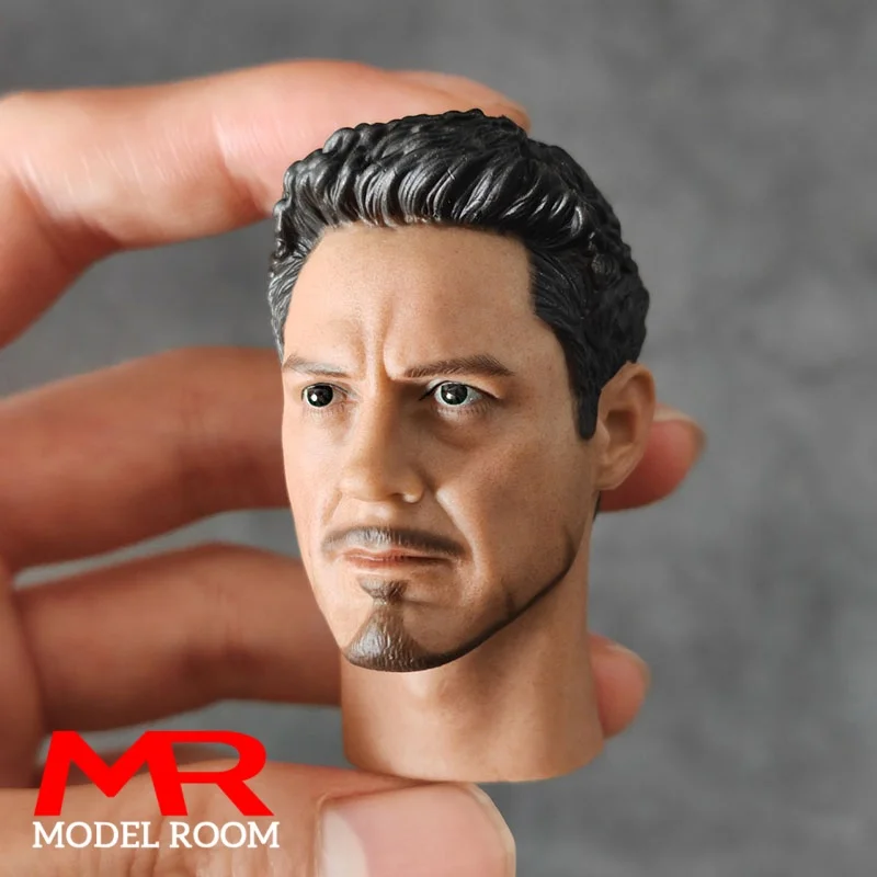 1/6 w skali Tony Robert Downey Jr. Rzeźba w kształcie głowy z dopasowaną dekoltem 12-calową figurką męskiego żołnierza
