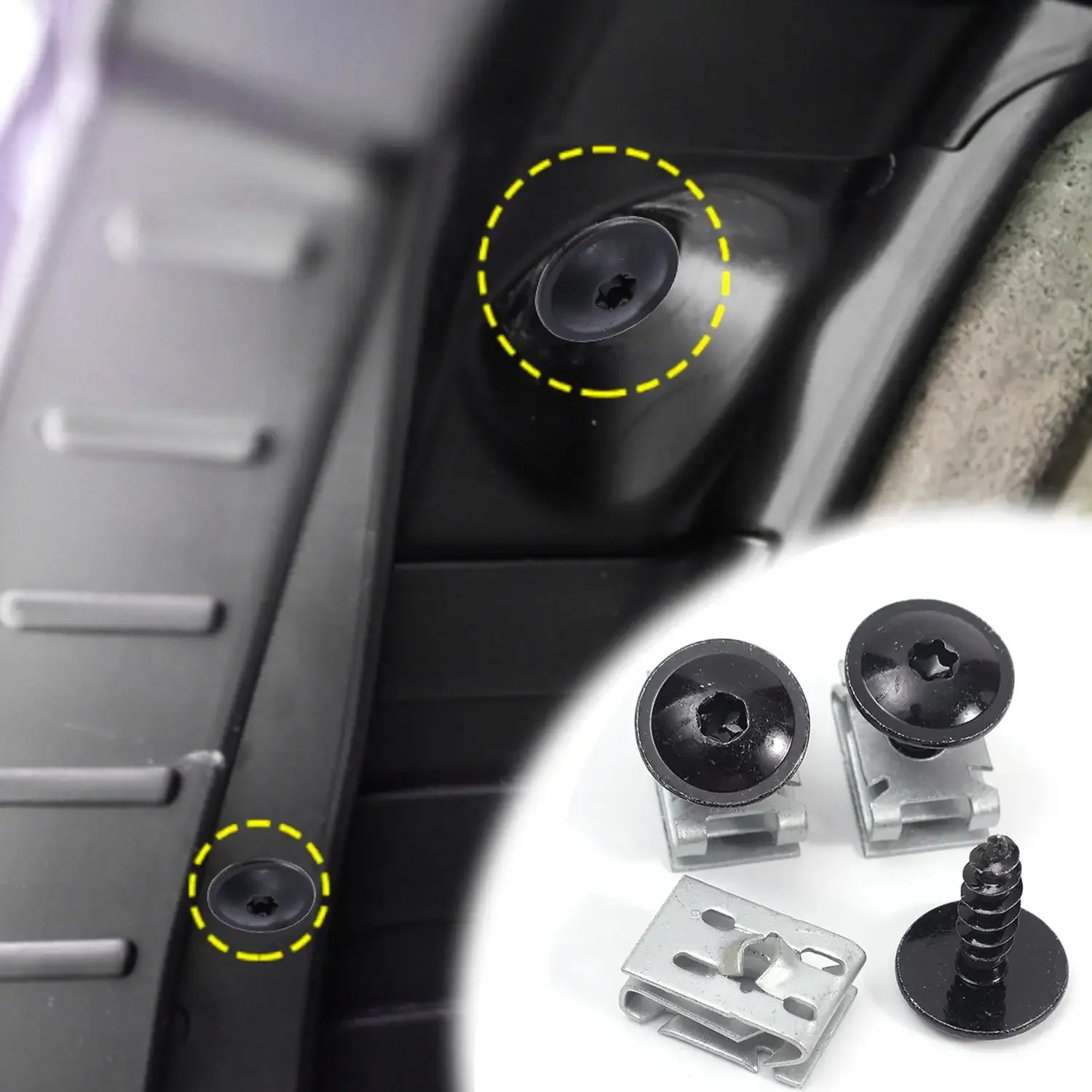 Automotive Kotflügel-Stoßstangen-Spritzschutz-Befestigungssatz U-Typ Mutter Torx-Schraube OE N90974701 N90959101 Ersatz für VW Audi Porsche – Detail 6