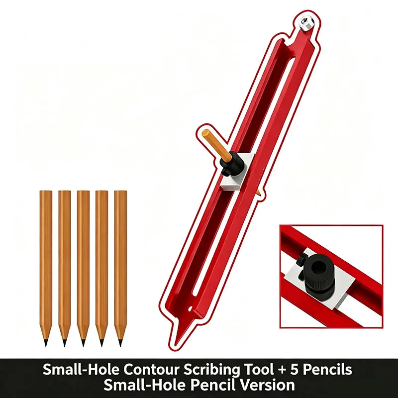 YYM Contour Gauge Profile Duplicator Scribing Ruler with Adjustable Pencil Holder Woodworking Edge Corner Measuring Scribe Tool