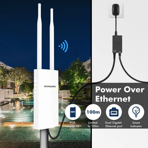 COMFAST 500mW Outdoor Wifi Router Signal Extender Wireless AP 2G&5.8G 1200Mbps Gigabit Long Range Ethernet Access Point Antenna