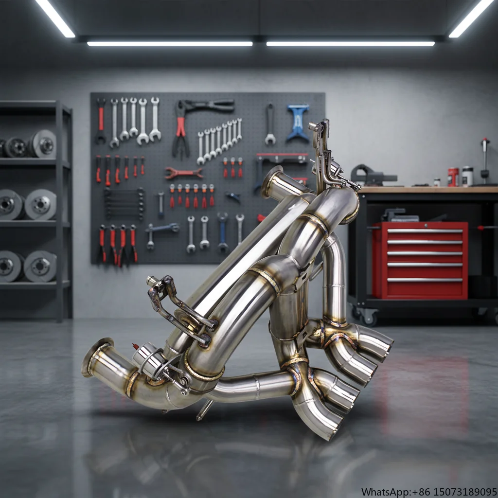 BSK SUS304 Pipe Rear Muffler for  Aventador LP700 6.5L 2011-2016 Race Car X Pipe OEM Factory Valved Exhaust System
