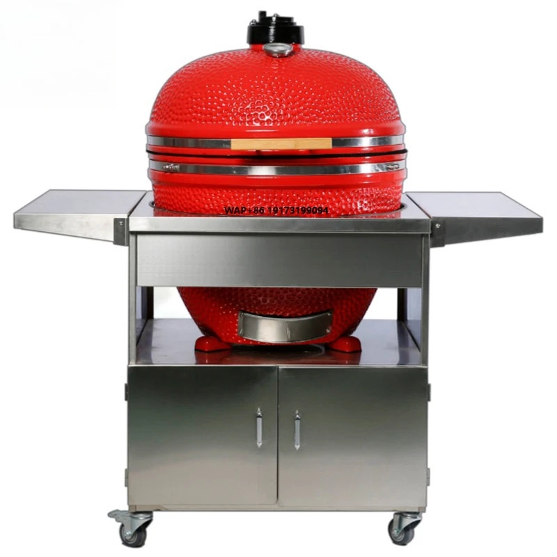 

29 Inch BBQ Grill & Kamado BBQ Grill with Stainless Steel Table