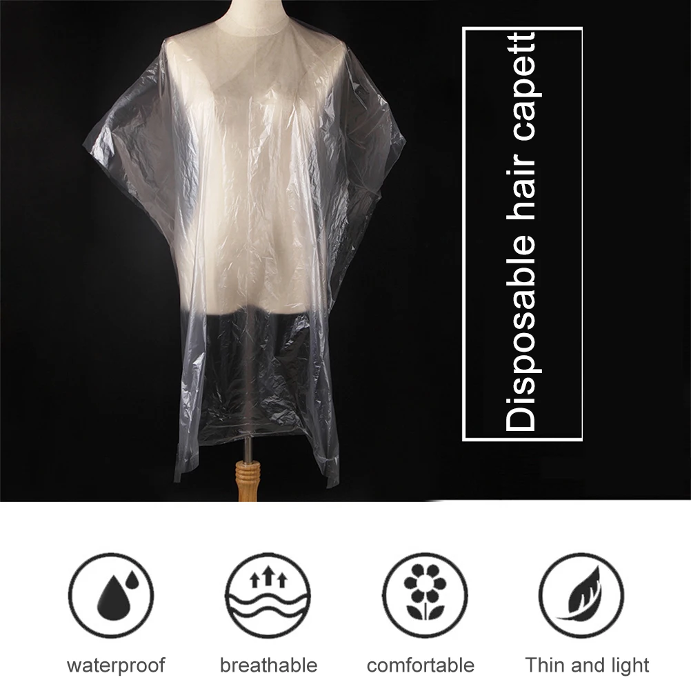 

Одноразовая накидка для стрижки, 50 шт., накидки для стрижки волос, одноразовые водонепроницаемые накидки для парикмахерских, фартук для стрижки, парикмахерские инструменты