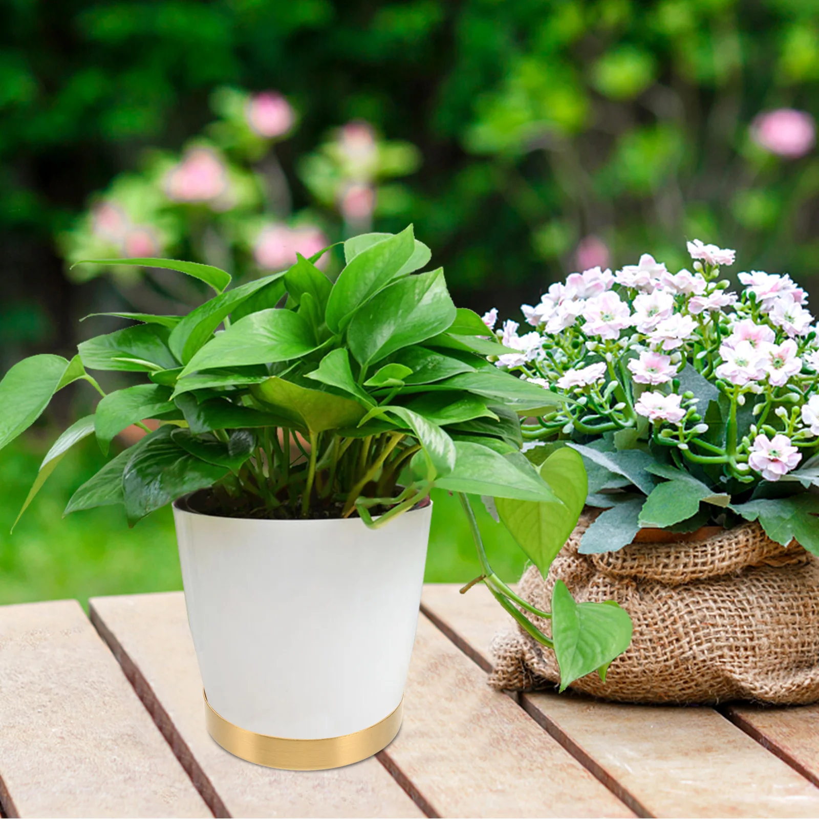 

Heavy Duty Flowerpot Saucer Stainless Steel Planter Dish for Garden Indoor Plants Collects Drainage Water Tray for Plants Indoor