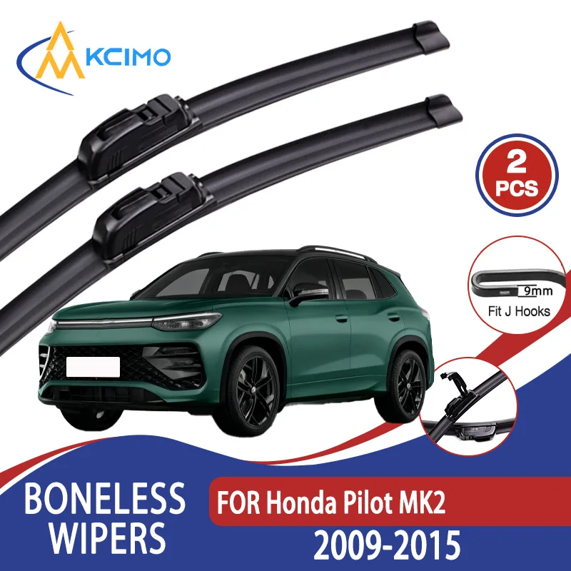 

For Honda Pilot MK2 2009-2015 Car Wiper U-type Soft Rubber Boneless Wiper HD Quiet Durable Automotive Wiper 22"+21"