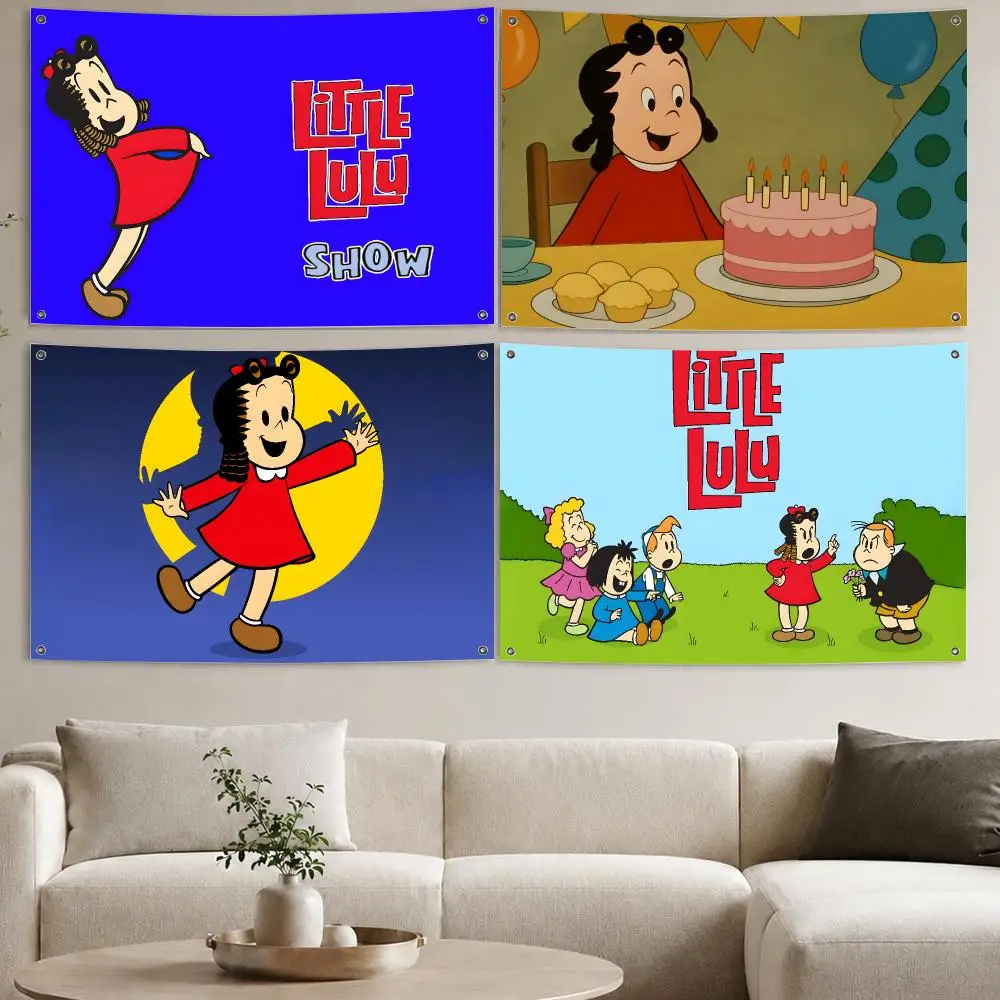 Little L-Lulu Flags Aesthetic Wall Tapestry Printed Wall Hanging Living Room Party Outdoor Decor