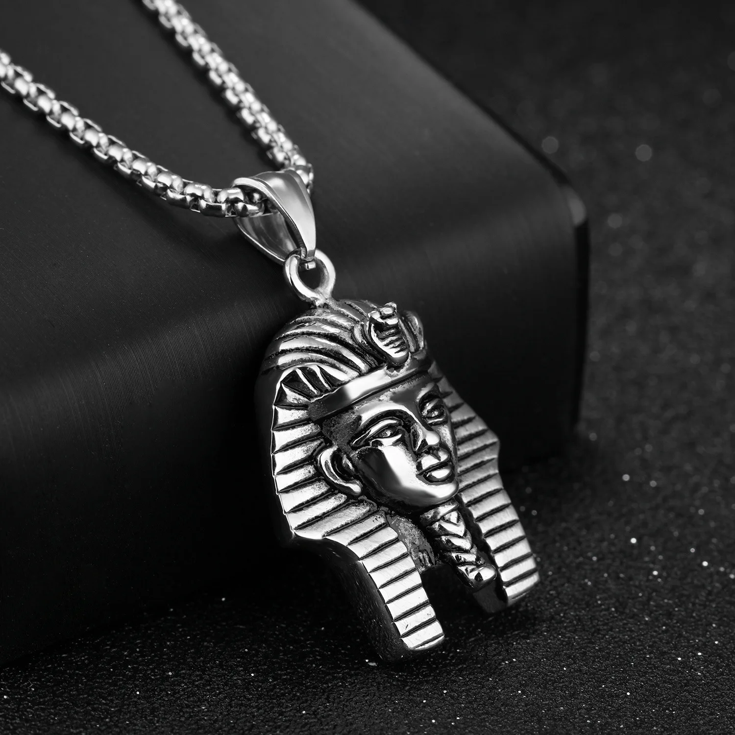 Ancient Egyptian Symbol Necklaces Stainless Steel Eagle Triangle Pyramid Ankh Cross Bastet Anubis pharaoh Pendant Jewelry